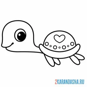 Раскраска легкая раскраска черепаха