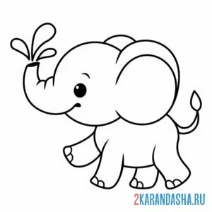 Раскраска легкая раскраска слоник