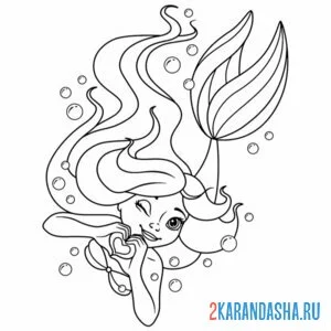 Раскраска русалочка love