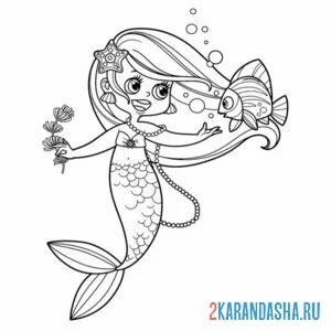 русалка и морская рыба
