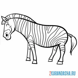 Раскраска зебра взрослая