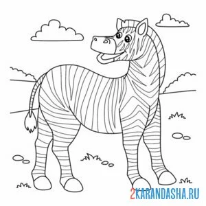 Раскраска необычная зебра