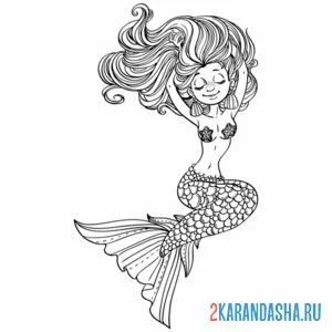 Раскраска русалка модель