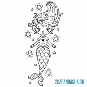 Раскраска русалка подросток