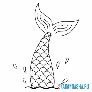 Раскраска хвост русалки