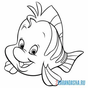 Раскраска красивый флаундер