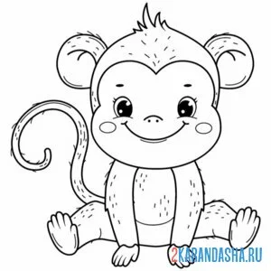 Раскраска обезьянка хулиганка