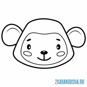 Раскраска голова маска обезьянки