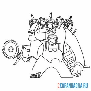 Раскраска титан камерамен скибиди