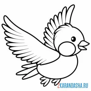 Раскраска синичка летит