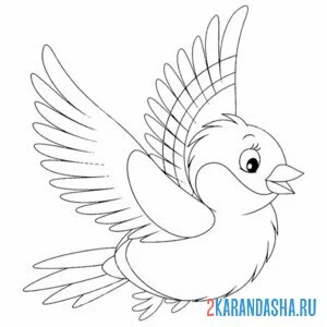 Раскраска снегирь летит