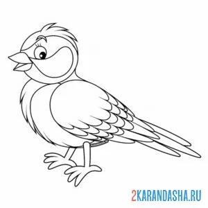 Раскраска снегирь на месте
