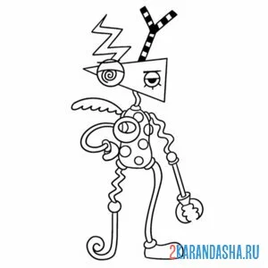 Раскраска зубл удивительный цифровой цирк