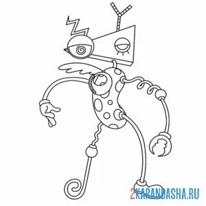 Раскраска удивительный цифровой цирк зубл