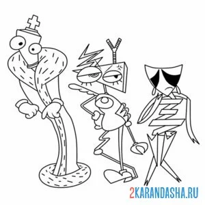 Раскраска удивительный цифровой цирк зубл, кинг и гэнгл
