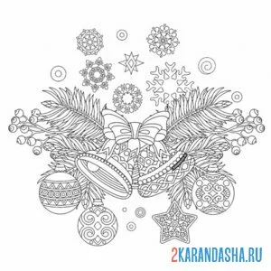 новогодние колокольчики и елка антистресс