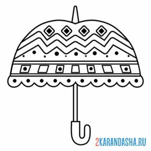 Раскраска зонтик мотивы испании
