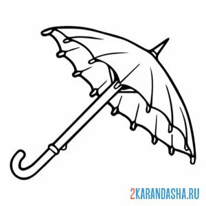 Раскраска зонтик дамский