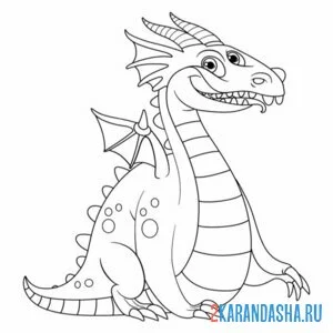 Раскраска дракон страшный