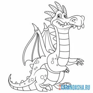 Раскраска дракон зубастый