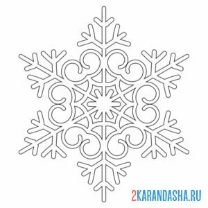 Раскраска красивая снежинка