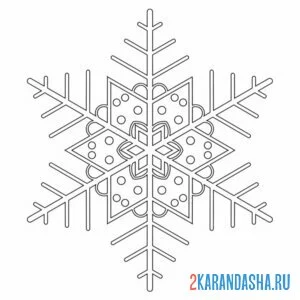 Раскраска снежинка непростая