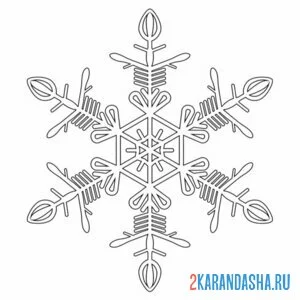 Раскраска снежинка худышка