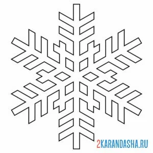 Раскраска шаблон снежинки