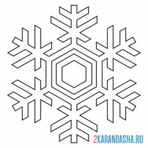 Раскраска снежинка узорчатя