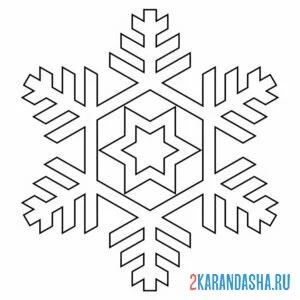 Раскраска новогодняя снежинка