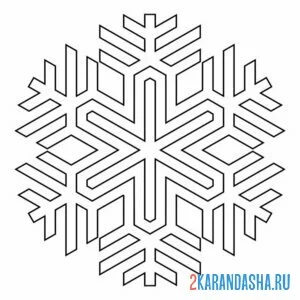 Раскраска снежинка сложная
