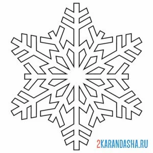 Раскраска морозная новогодняя снежинка