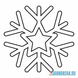 Раскраска снежинка для малышей