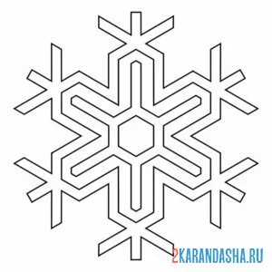 Раскраска снежинка интересная