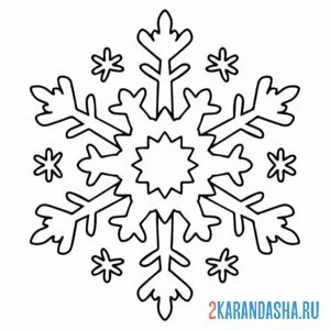 Раскраска снежинка большая