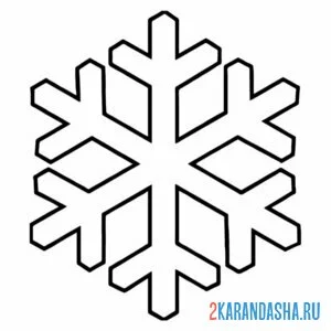 Раскраска снежинка простая и красивая