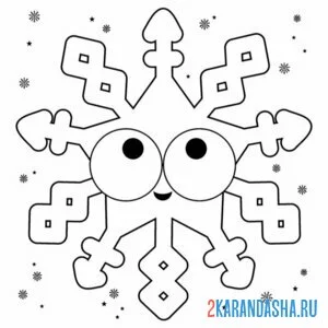 Раскраска снежинка каваи