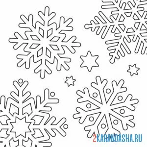 Раскраска снежинки на листе