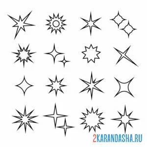 Раскраска снежинки звезды