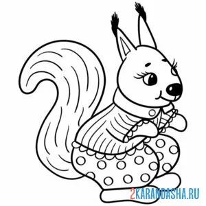 Раскраска русская белочка