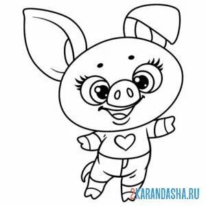 Раскраска поросенок свинка