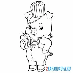 Раскраска мальчик свин