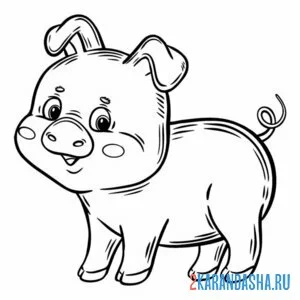 Раскраска розовый поросенок