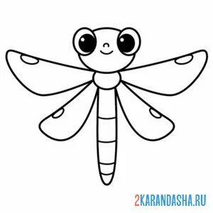 Раскраска стрекоза малышка