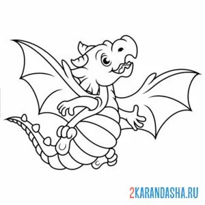 Раскраска дракон в полете