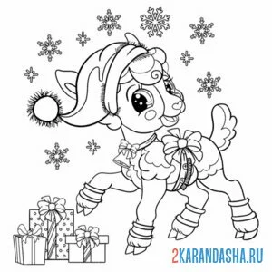 Раскраска овечка в колпаке