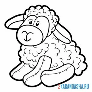 Раскраска игрушка овечка