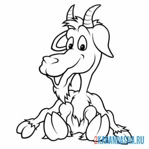 Раскраска козел сидит
