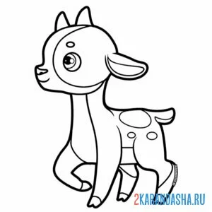 Раскраска маленькая козочка