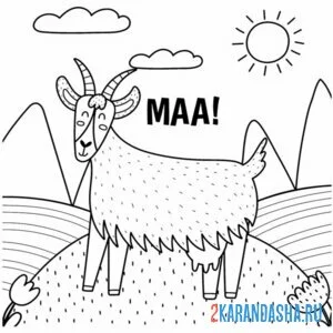 Раскраска коза мееее